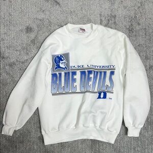 Duke University Blue Devils White Sweater